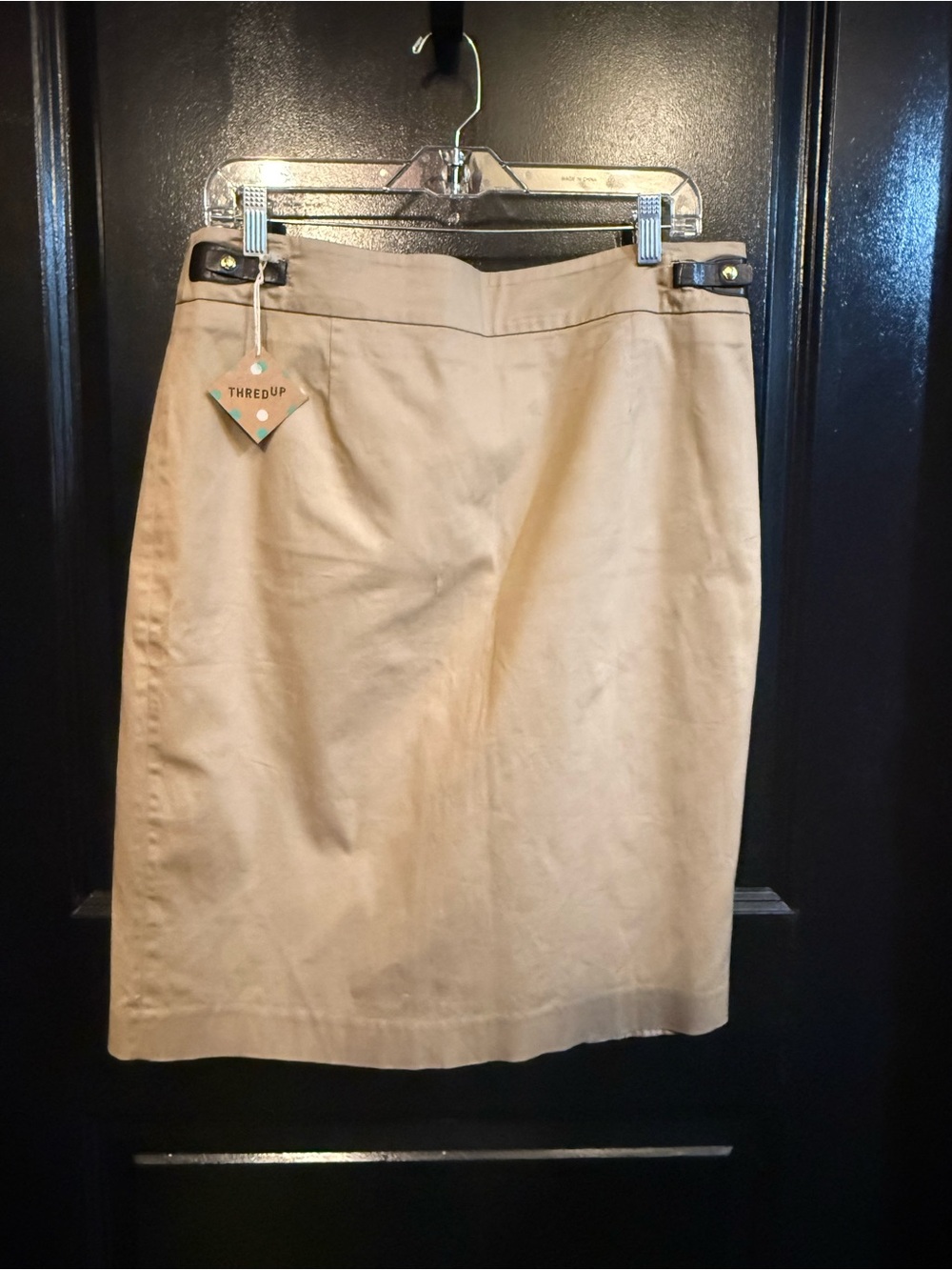 Calvin Klein Tan Midi Pencil Skirt